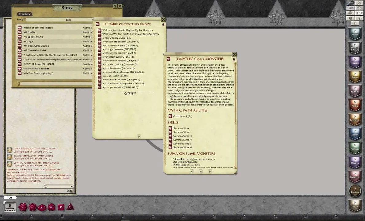 Fantasy Grounds - Mythic Monsters #6 - Oozes Too (PFRPG) Screenshot 1