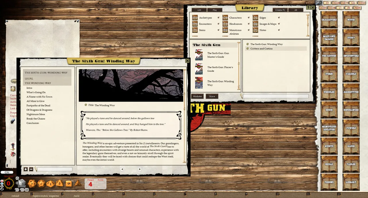 Fantasy Grounds - The Sixth Gun: The Winding Way (Savage Worlds) Screenshot 1