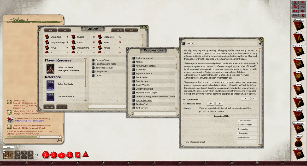 Fantasy Grounds - Investigator Handbook (CoC7E) Screenshot 0