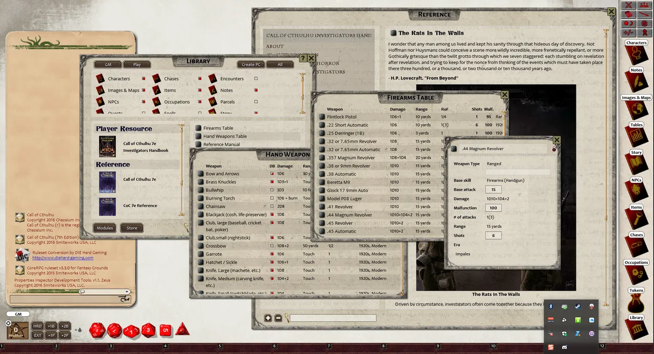 Fantasy Grounds - Investigator Handbook (CoC7E) Screenshot 3