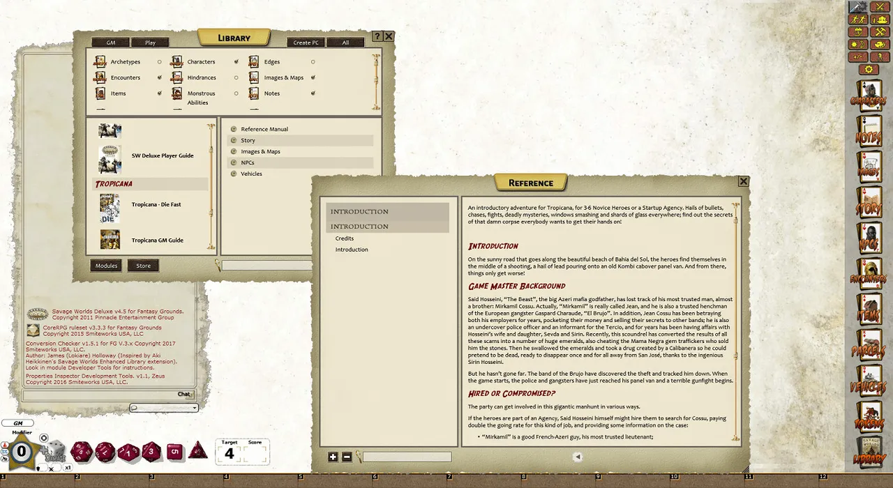Fantasy Grounds - Tropicana: Die Fast... (or die trying) (Savage Worlds) Screenshot 0