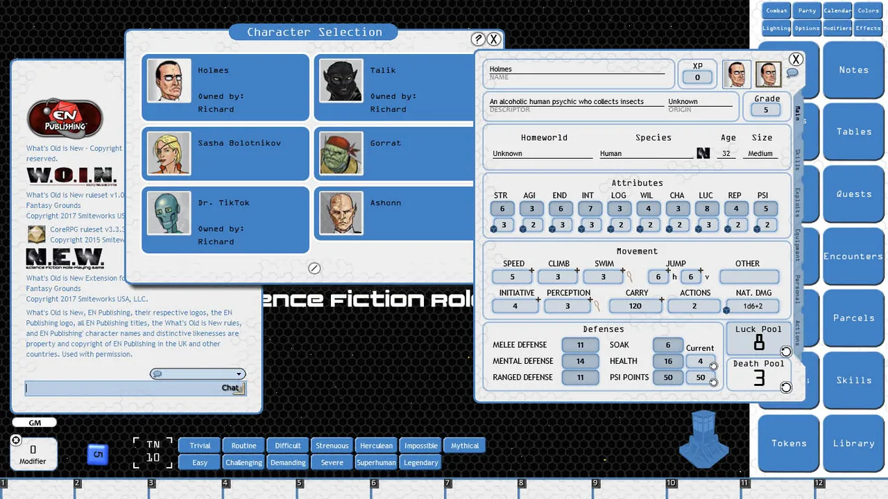 Fantasy Grounds - N.E.W. (WOiN) Screenshot 3