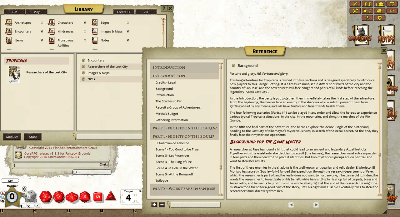 Fantasy Grounds - Tropicana: Researchers of the Lost City (Savage Worlds) Screenshot 0