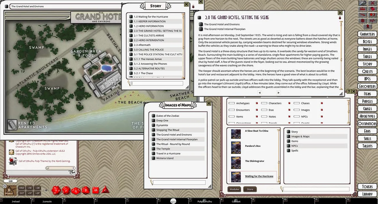 Fantasy Grounds - Pulp Cthulhu (CoC7E) Screenshot 3