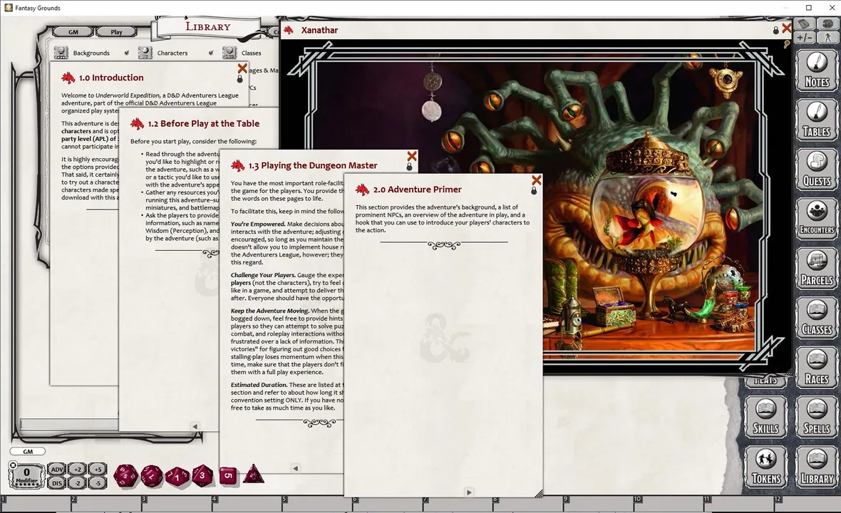 Fantasy Grounds - D&D DDIA-XGE Underworld Speculation Screenshot 1