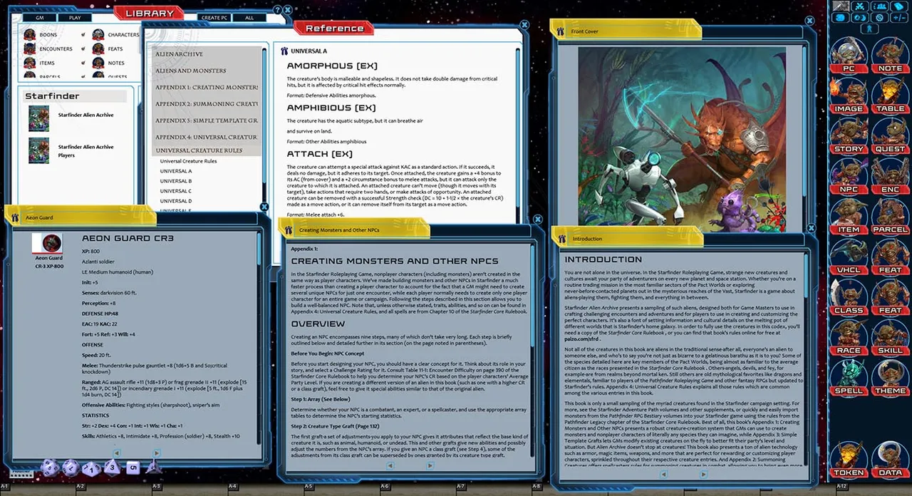 Fantasy Grounds - Starfinder RPG - Alien Archive (SFRPG) Screenshot 1