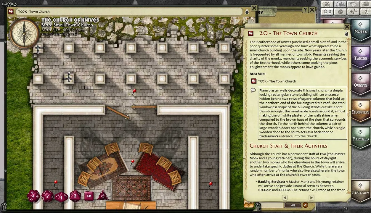 Fantasy Grounds - Compass Point #6: Town Church - Brotherhood of Knives (PFRPG) Screenshot 2