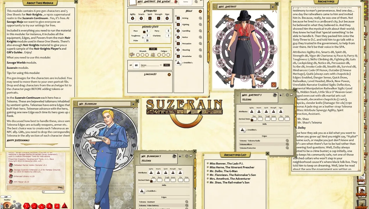 Fantasy Grounds - Noir Knights Intro Pack (Savage Worlds) Screenshot 1