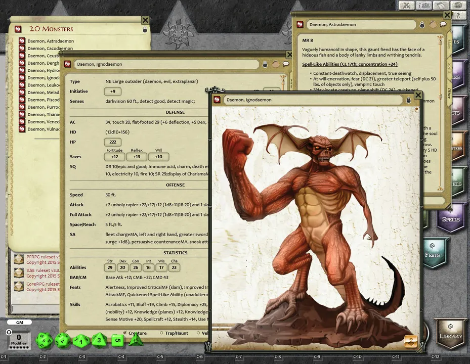 Fantasy Grounds - Mythic Monsters #31: Daemons (PFRPG) Screenshot 1