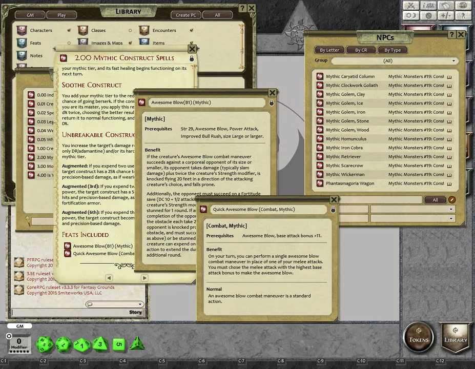 Fantasy Grounds - Mythic Monsters #19: Constructs (PFRPG) Screenshot 3