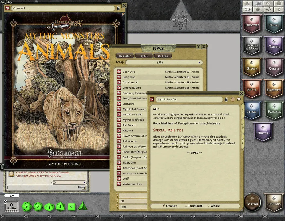 Fantasy Grounds - Mythic Monsters #28: Animals (PFRPG) Screenshot 3