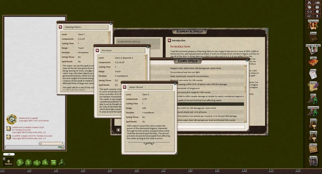 Fantasy Grounds - Elemental Spells (Castles & Crusades) Screenshot 2