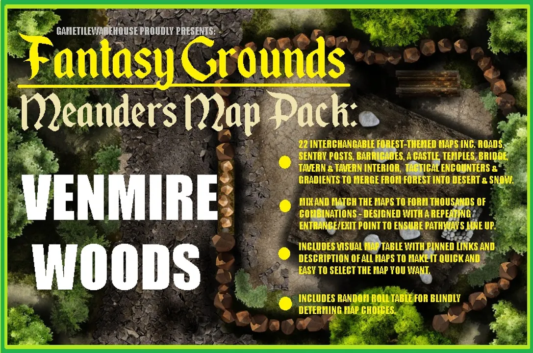 Fantasy Grounds - Meanders Map Pack: Venmire Woods (Map Pack) Screenshot 3