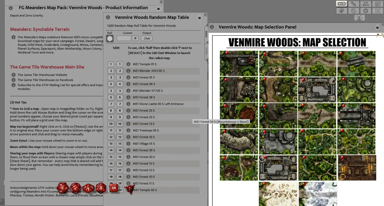 Fantasy Grounds - Meanders Map Pack: Venmire Woods (Map Pack) Screenshot 2
