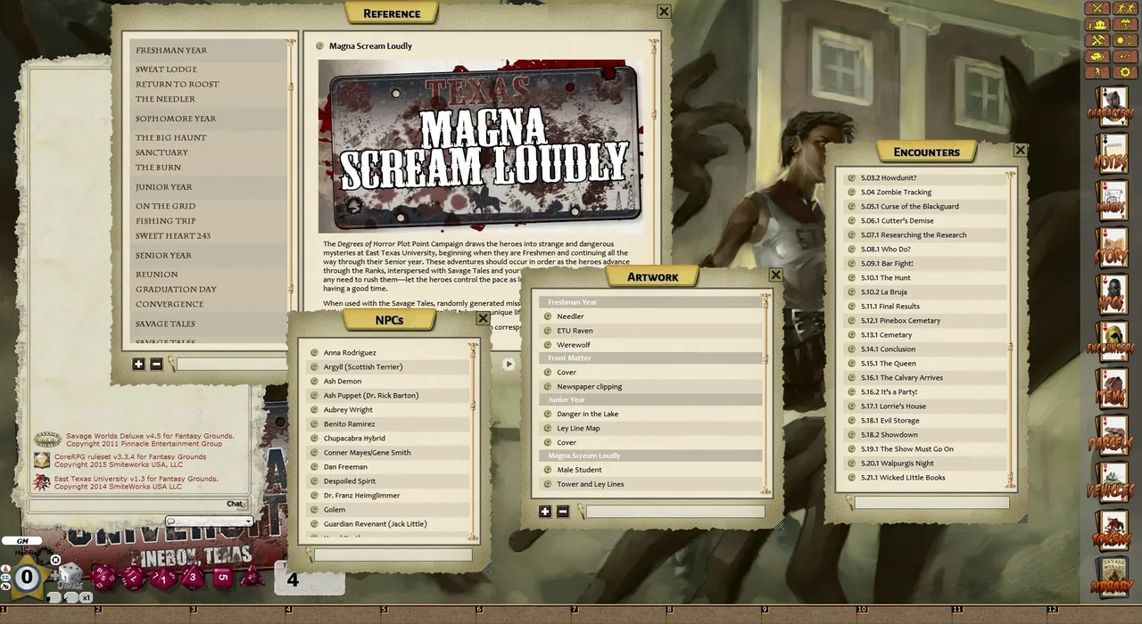 Fantasy Grounds - ETU: Degrees of Horror (Savage Worlds) Screenshot 3