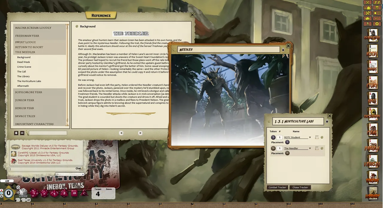 Fantasy Grounds - ETU: Degrees of Horror (Savage Worlds) Screenshot 2