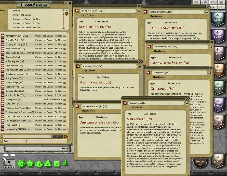 Fantasy Grounds - Path of the Genius (PFRPG) Screenshot 2