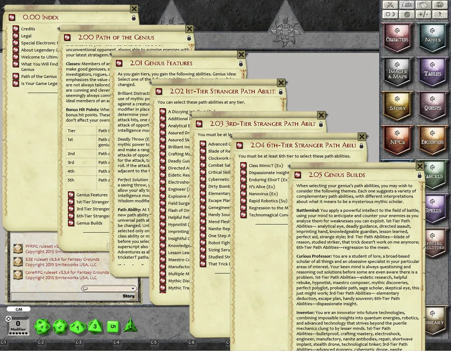 Fantasy Grounds - Path of the Genius (PFRPG) Screenshot 1