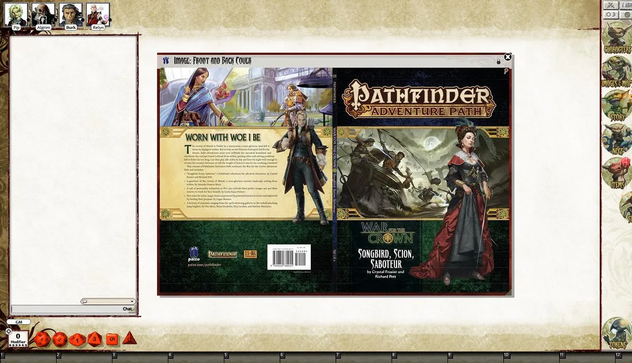 Fantasy Grounds - Pathfinder RPG - War for the Crown AP 2: Songbird, Scion, Saboteur (PFRPG) Screenshot 1