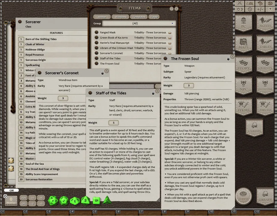 Fantasy Grounds - Three Sorcerous Arts (5E) Screenshot 3