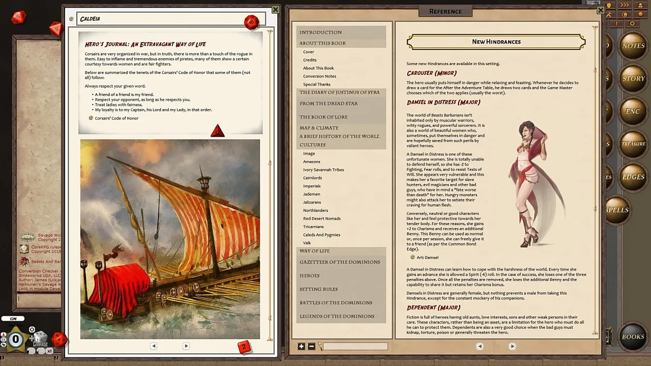 Fantasy Grounds - Beasts & Barbarians Steel Edition GM Guide (Savage Worlds) Screenshot 1