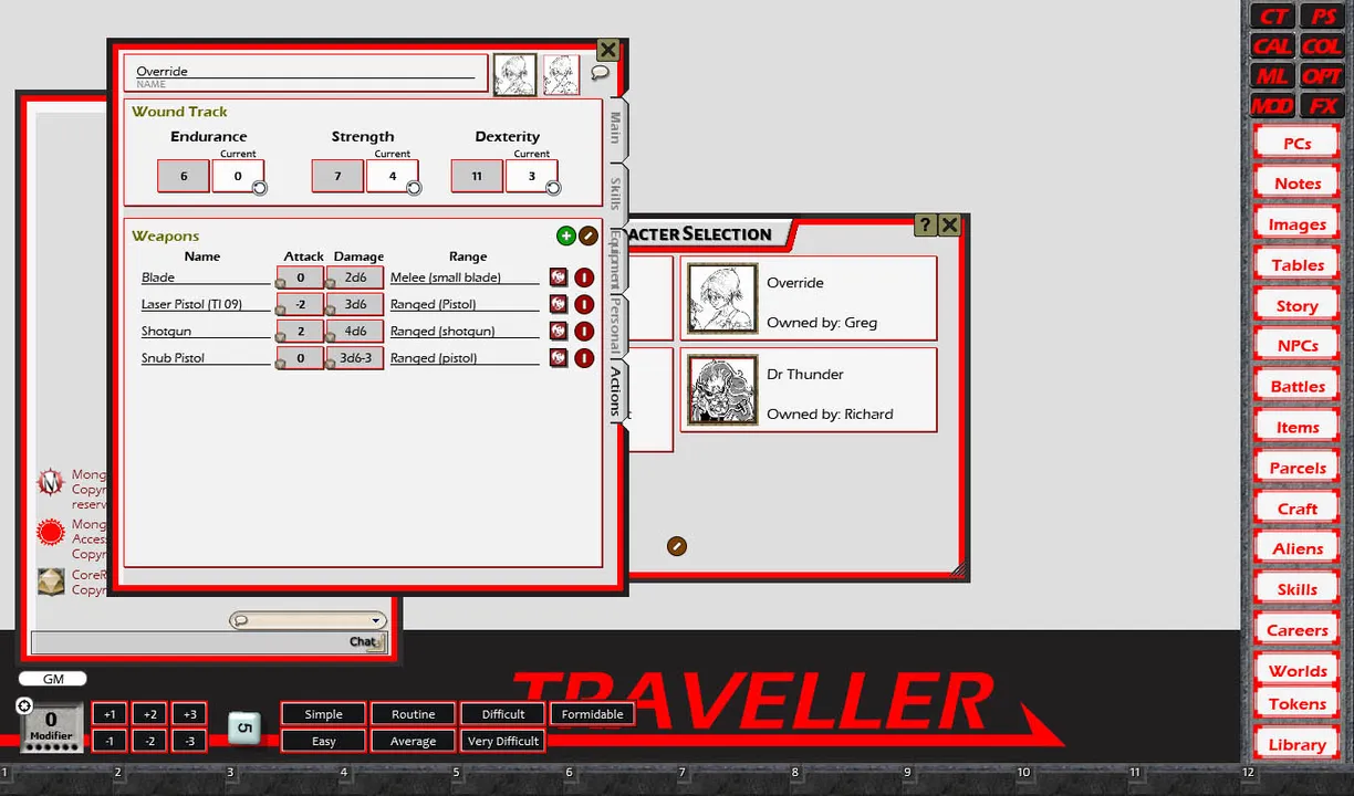Fantasy Grounds - Traveller Mongoose 1E Ruleset (Traveller 1E Mongoose) Screenshot 3