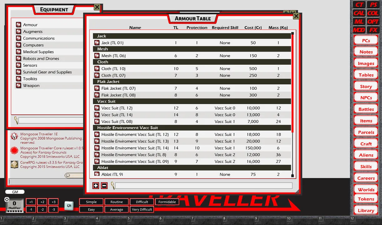 Fantasy Grounds - Traveller Mongoose 1E Ruleset (Traveller 1E Mongoose) Screenshot 8