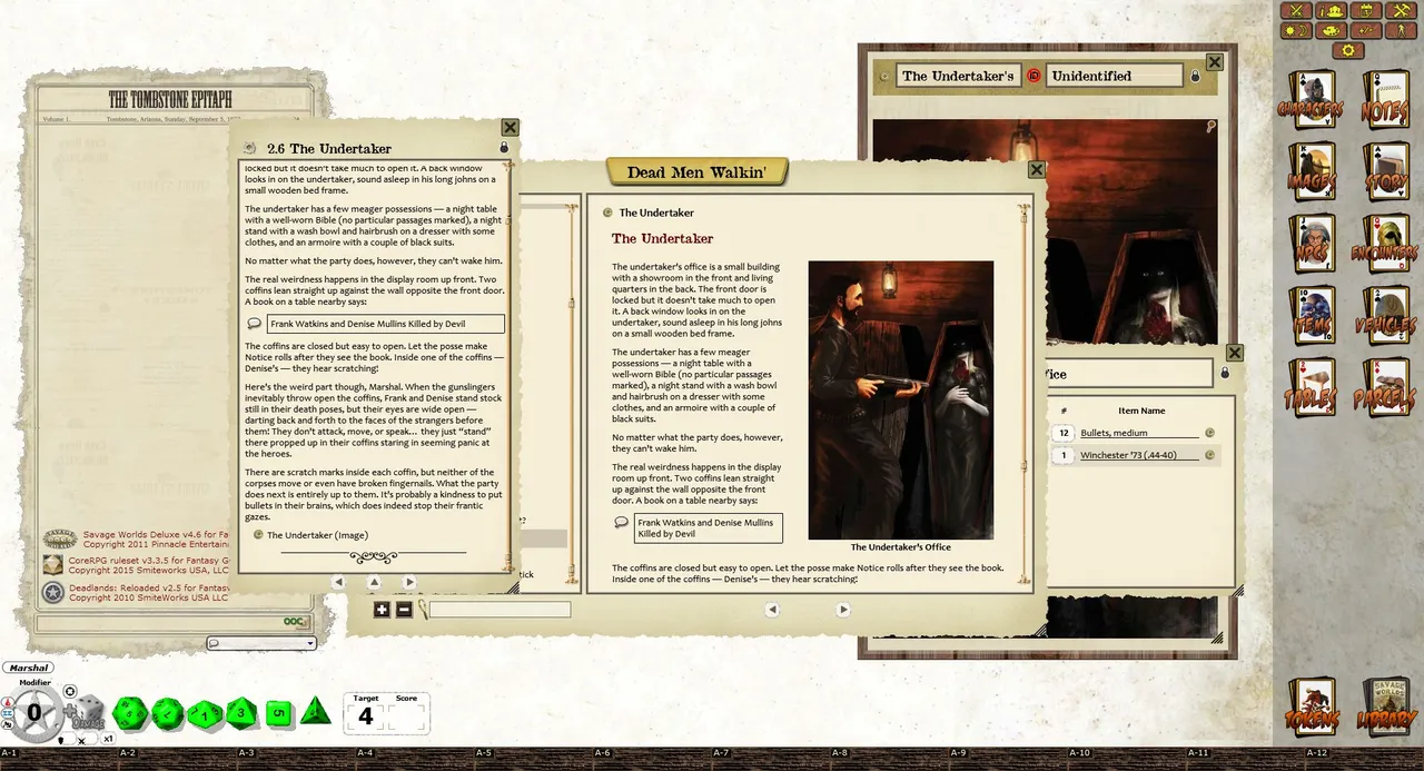 Fantasy Grounds - Deadlands Reloaded: Dead Men Walkin' (Savage Worlds) Screenshot 3