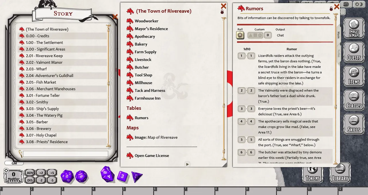 Fantasy Grounds - En5ider: Town of Rivereave (5E) Screenshot 2