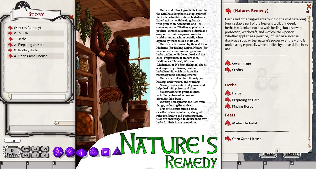 Fantasy Grounds - EN5ider: Nature's Remedy (5E) Screenshot 3