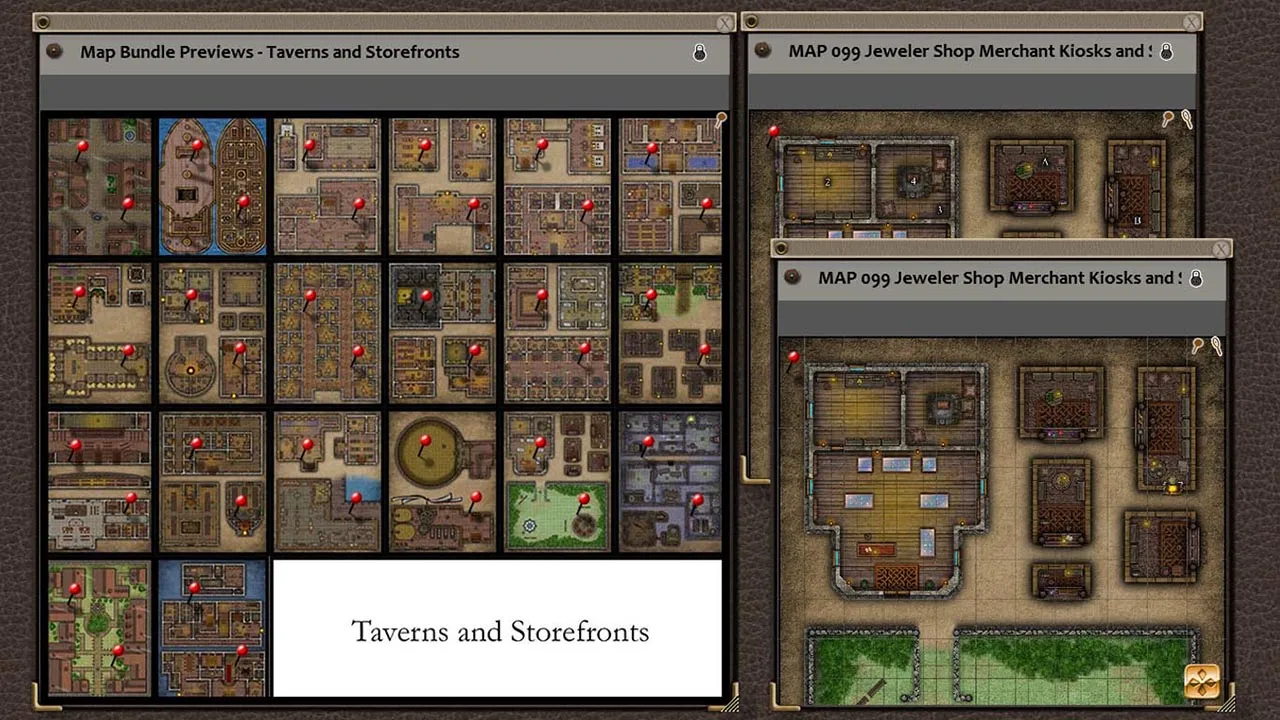 Fantasy Grounds - Paths to Adventure: Taverns and Storefronts (Map Pack) Screenshot 0