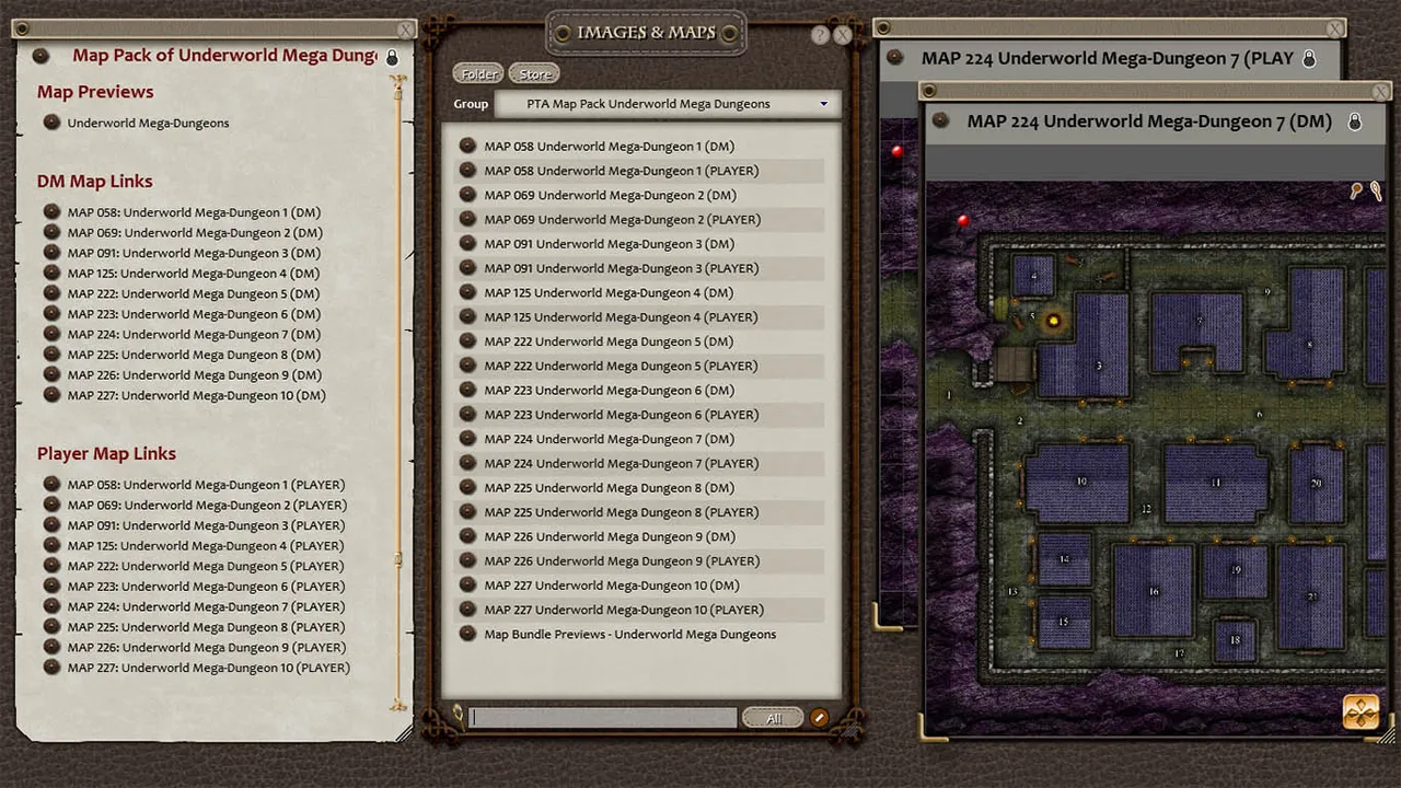 Fantasy Grounds - Paths to Adventure: Underworld Mega-Dungeons (Map Pack) Screenshot 1