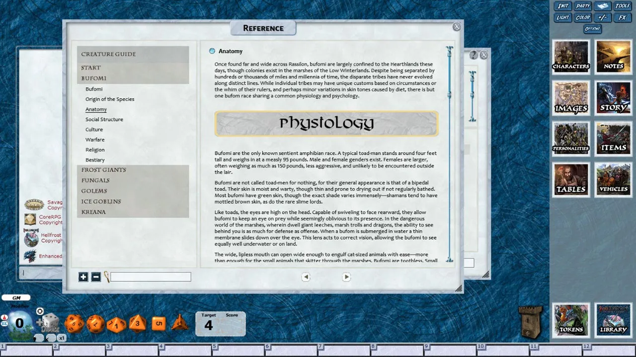 Fantasy Grounds - Hellfrost Creature Guide (Savage Worlds) Screenshot 1