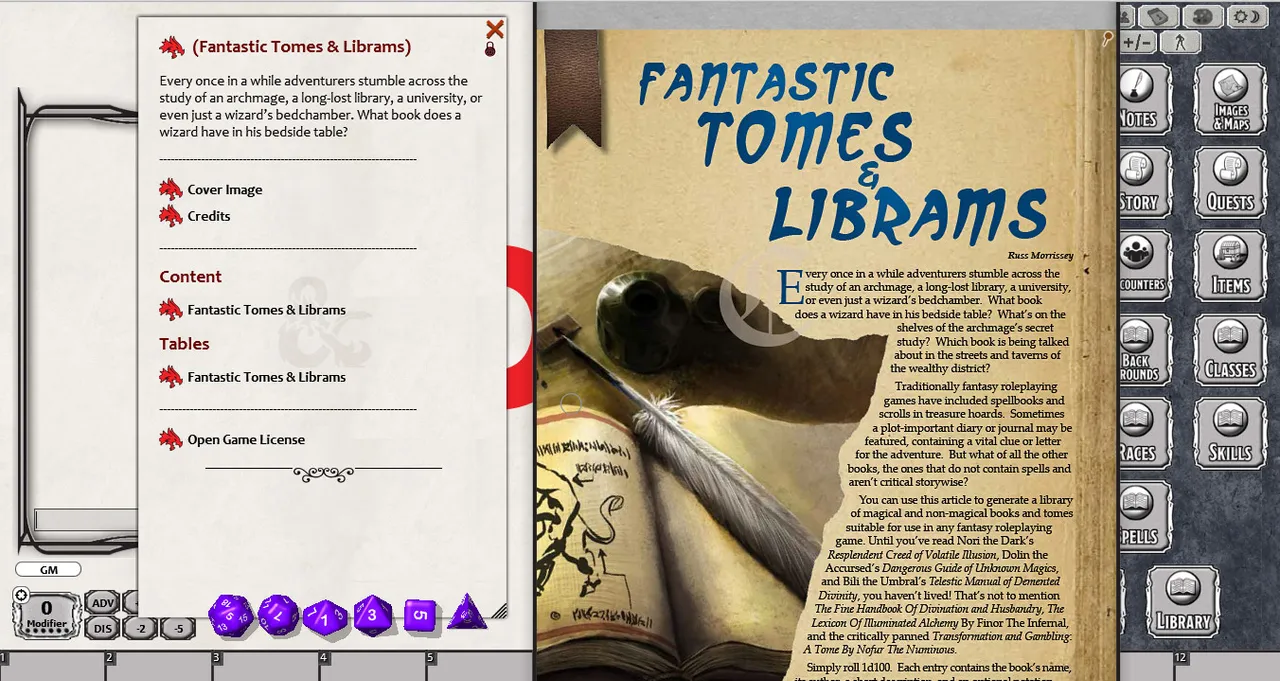 Fantasy Grounds - En5ider: Fantastic Tomes & Librams (5E) Screenshot 0