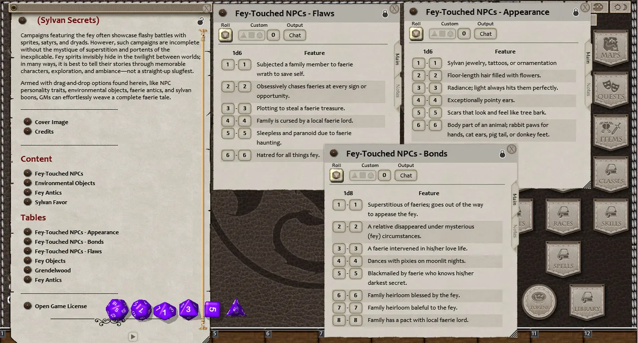 Fantasy Grounds - En5ider: Sylvan Secrets (5E) Screenshot 1