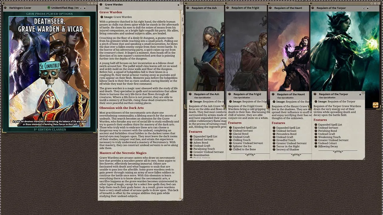 Fantasy Grounds - Harbingers of Life & Death: Deathseer, Pale Master, and Vicar Class Pack (5E) Screenshot 2