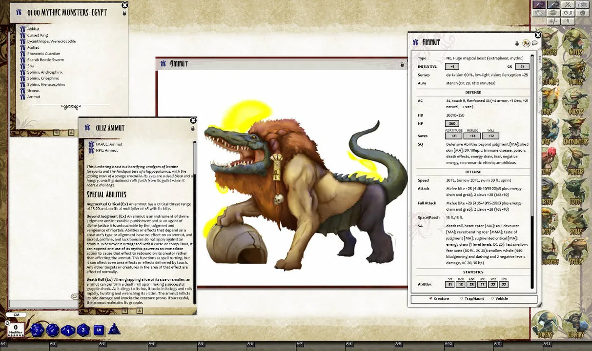 Fantasy Grounds - Mythic Monsters #34: Egypt (PFRPG) Screenshot 1