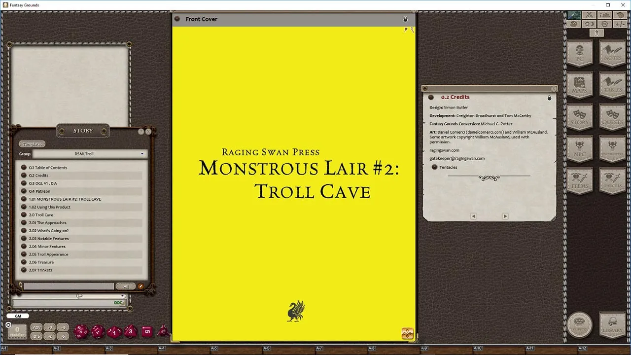 Fantasy Grounds - Monstrous Lair #2: Troll Cave (Any Ruleset) Screenshot 0