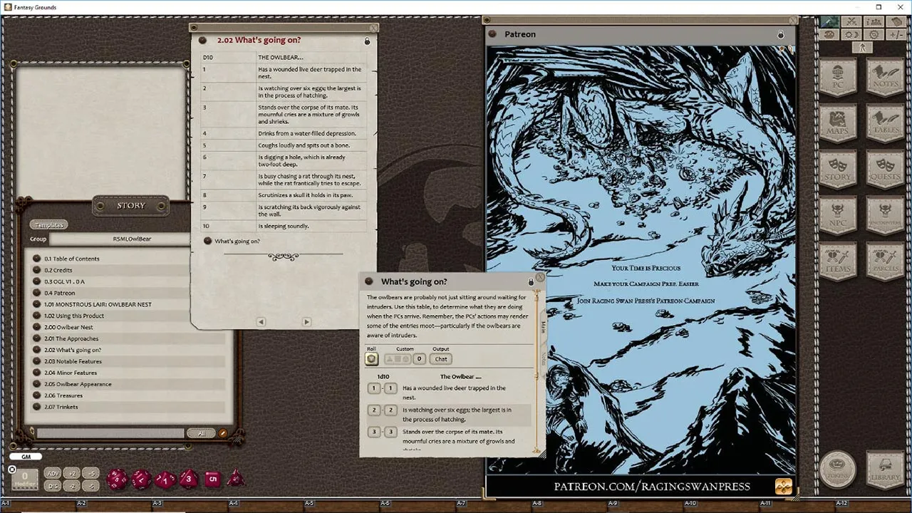 Fantasy Grounds - Monstrous Lair #1 Owlbear Nest (Any Ruleset) Screenshot 3