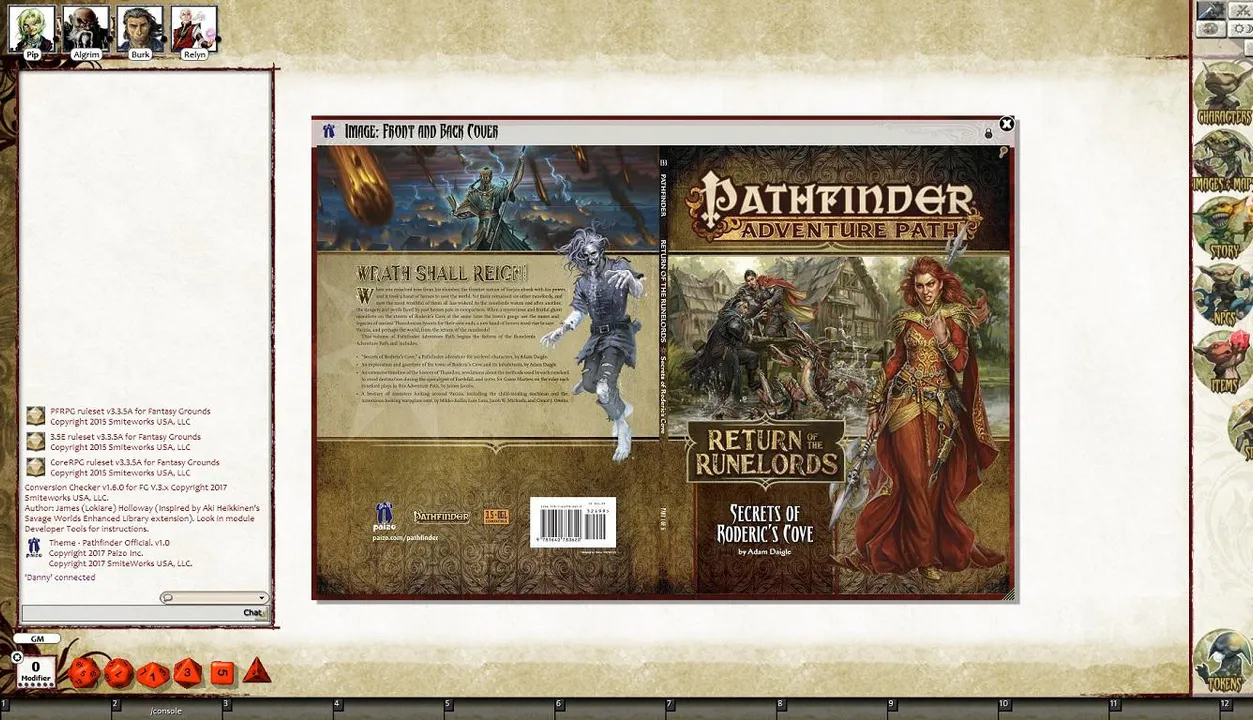 Fantasy Grounds - Pathfinder RPG - Return of the Runelords AP 1: Secrets of Roderic's Cove (PFRPG) Screenshot 1