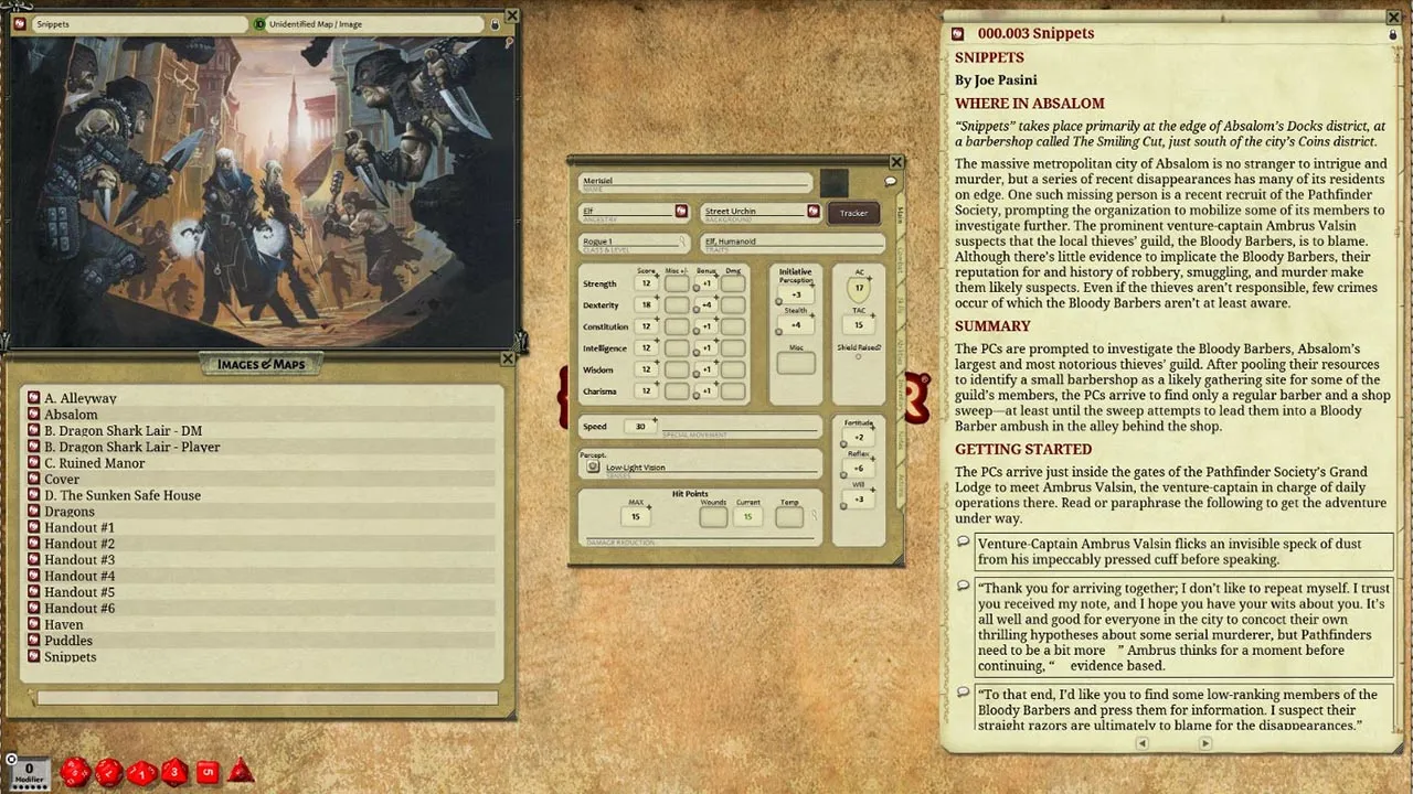 Fantasy Grounds - Pathfinder Playtest - The Rose Street Revenge (PFRPG2) Screenshot 1