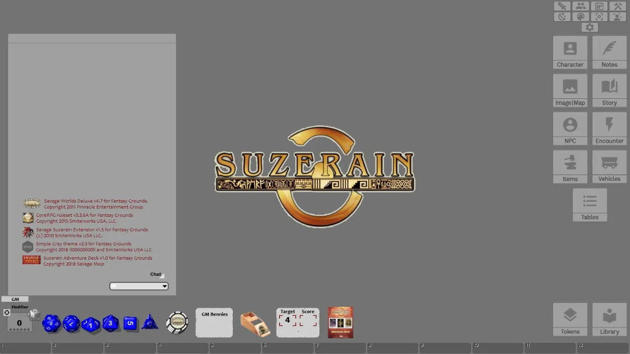 Fantasy Grounds - Savage Suzerain Adventure Deck (Savage Worlds) Screenshot 0