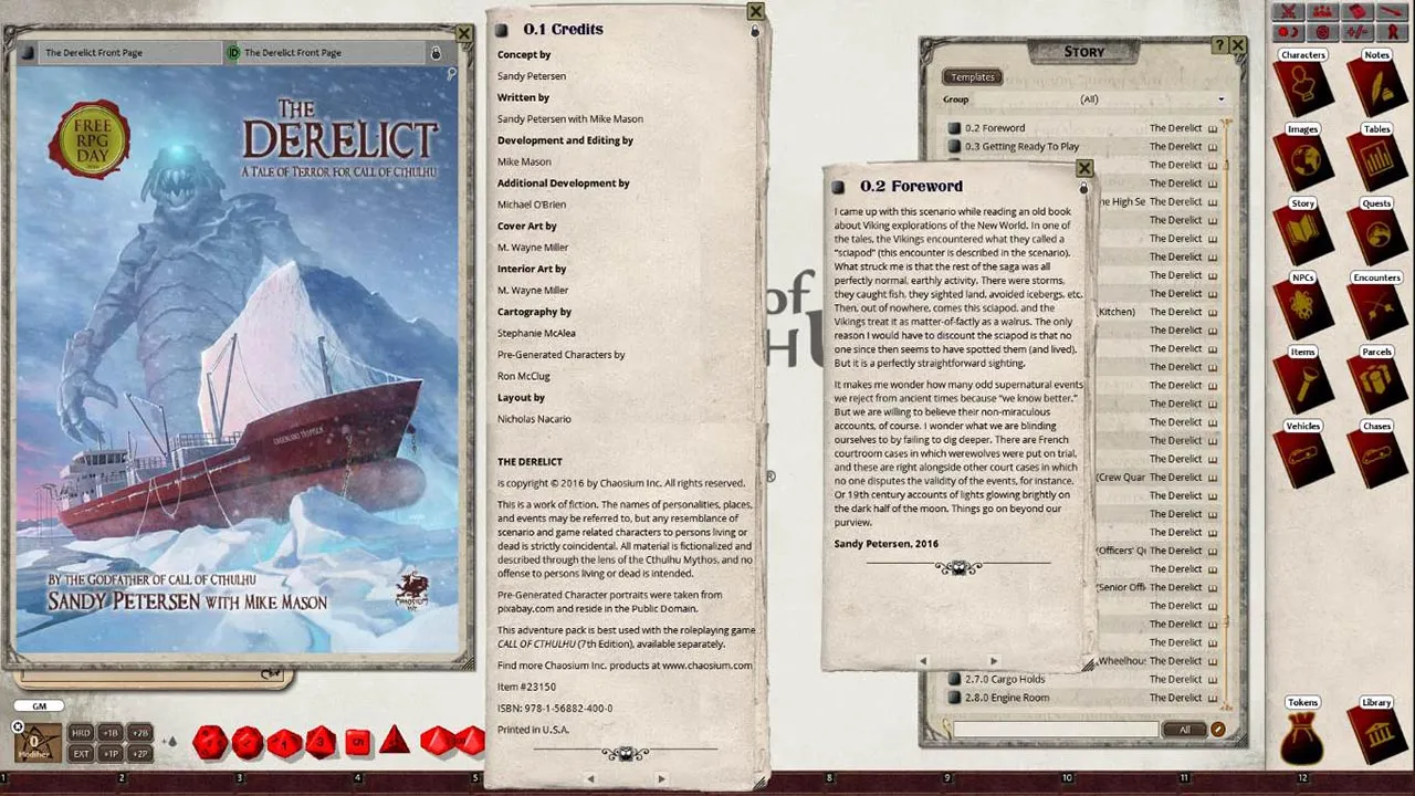Fantasy Grounds - The Derelict (CoC7E) Screenshot 1