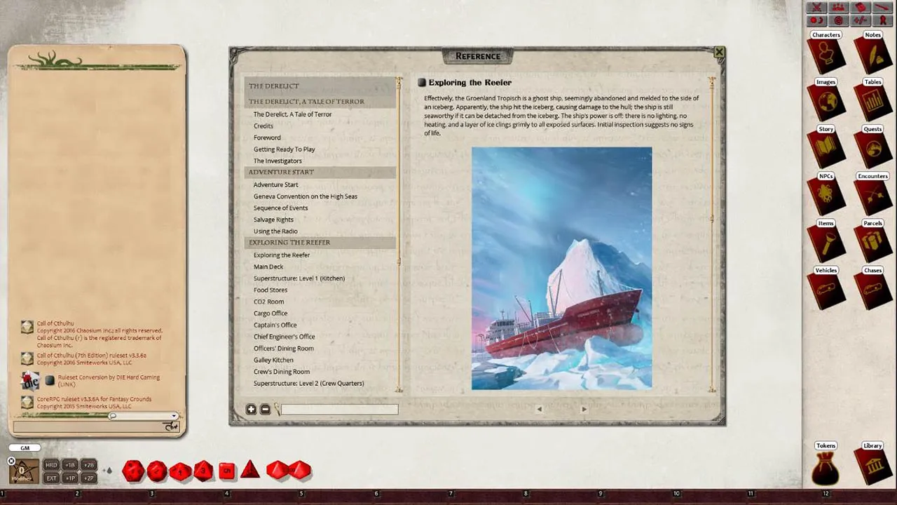 Fantasy Grounds - The Derelict (CoC7E) Screenshot 0