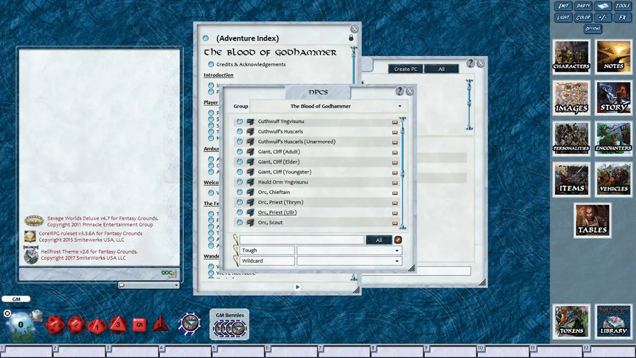 Fantasy Grounds - Hellfrost - The Blood of Godhammer (Savage Worlds) Screenshot 4