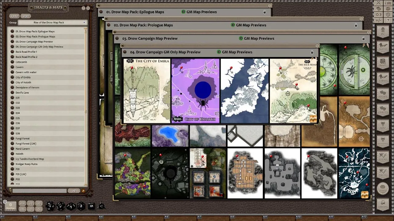 Fantasy Grounds - Rise of the Drow Map Pack (Map Pack) Screenshot 0