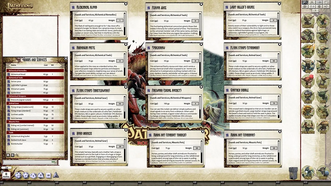 Fantasy Grounds - Pathfinder RPG - Monster Codex (PFRPG) Screenshot 3