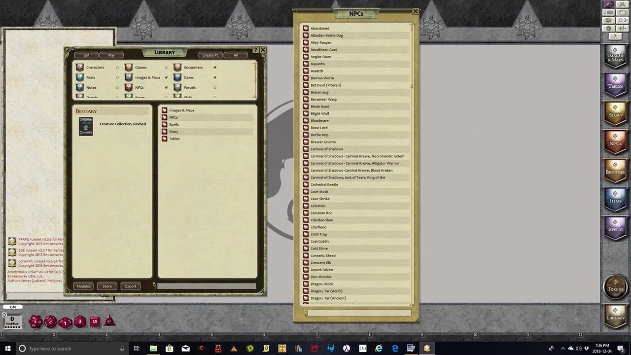 Fantasy Grounds - Creature Collection Revised (PFRPG) Screenshot 0