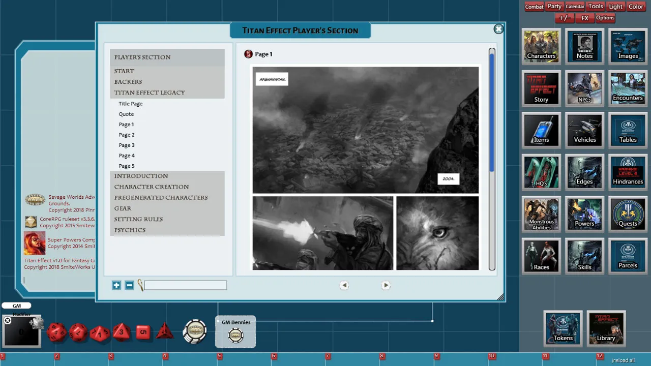 Fantasy Grounds - Titan Effect (Savage Worlds) Screenshot 0