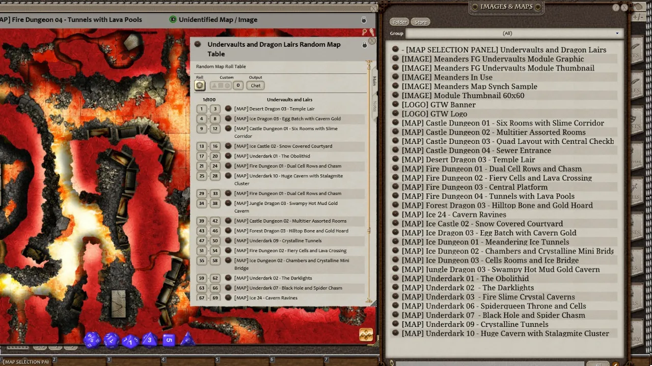 Fantasy Grounds - Meanders Map Pack: Undervaults & Dragon Lairs (Map Pack) Screenshot 1